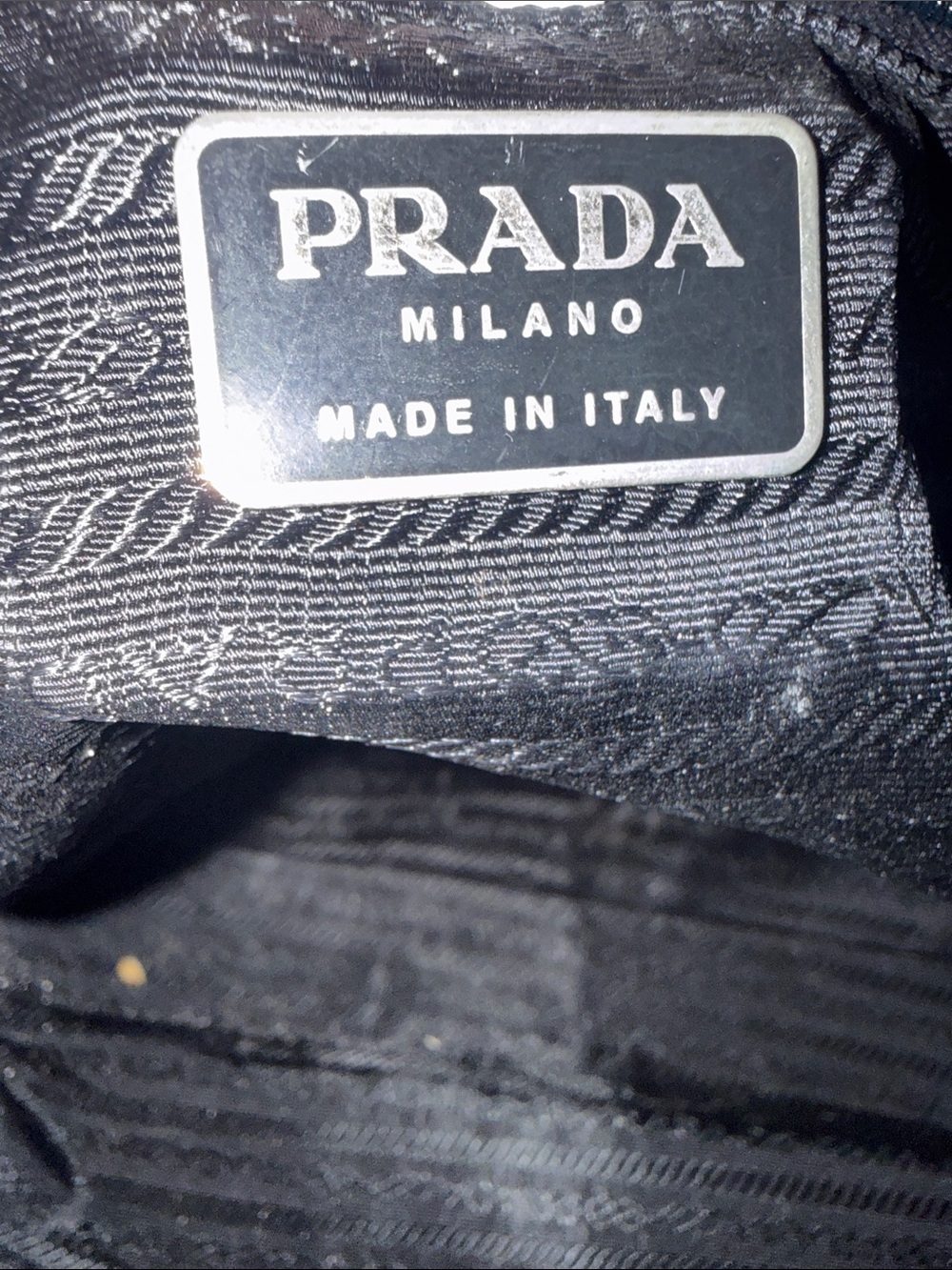 Prada Black Nylon Shopper Tote with Triangle Logo Plaque - Picture 10 of 13